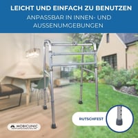 Mobiclinic Mezquita sklopiva hodalica od aluminija, podesiva po visini, s protukliznim stopicama, laganog i uskog dizajna, 75 cm 5