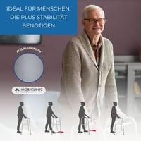 Mobiclinic Mezquita sklopiva hodalica od aluminija, podesiva po visini, s protukliznim stopicama, laganog i uskog dizajna, 75 cm 3