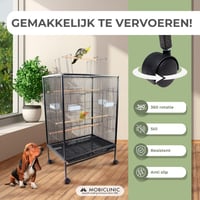 Vtáčia klietka Mobiclinic NINFA XL - 95x43x61,5 cm, 8 dvierok, na kolieskach 7