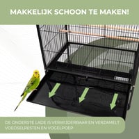 Vtáčia klietka Mobiclinic NINFA XL - 95x43x61,5 cm, 8 dvierok, na kolieskach 6