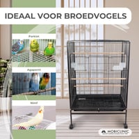 Vtáčia klietka Mobiclinic NINFA XL - 95x43x61,5 cm, 8 dvierok, na kolieskach 8