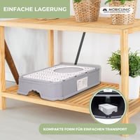 Mobiclinic Pets XXL kućica za mačke s krovom i ladicom, dvostruki ulaz, rešetka, lopatica uključena, bijela, 51x37,5x38 cm, sklopiva 8