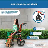 Scaun cu rotile pliabil de tranzit Mobiclinic Piramide - lățime șezut 46 cm 5