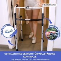 Skladací chodúľka Mobiclinic Pórtico, výškovo nastaviteľná, ergonomické rukoväte, protišmyková, ľahký hliník, sivá, max. 100 kg 5