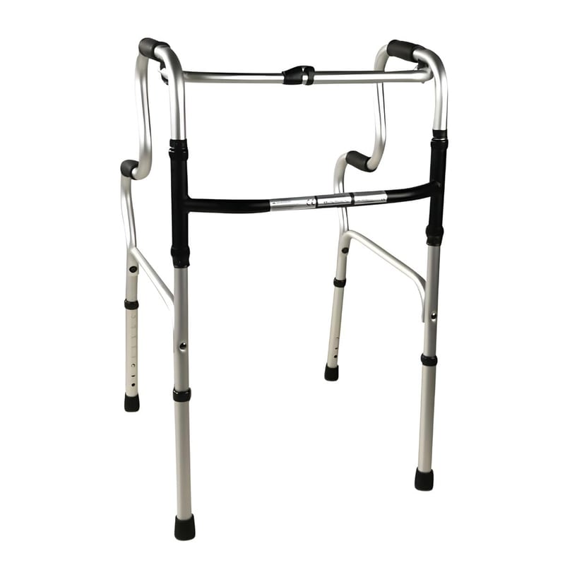 Skladací chodúľka Mobiclinic Pórtico, výškovo nastaviteľná, ergonomické rukoväte, protišmyková, ľahký hliník, sivá, max. 100 kg