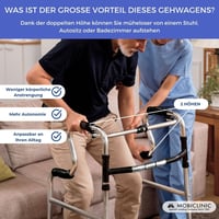 Skladací chodúľka Mobiclinic Pórtico, výškovo nastaviteľná, ergonomické rukoväte, protišmyková, ľahký hliník, sivá, max. 100 kg 3