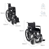 Skladací invalidný vozík Mobiclinic S220, šírka sedadla 40 cm – čierny 2