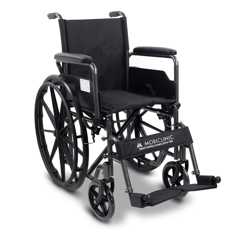 Skladací invalidný vozík Mobiclinic S220, šírka sedadla 40 cm – čierny