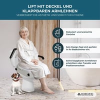 Nástavec na WC Mobiclinic Tajo s výklopnými opierkami, 19 cm, 3 výškové úrovne, sklopný, s vekom, pre seniorov a imobilných pacientov, biely 4
