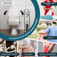 Nástavec na WC Mobiclinic Tajo s výklopnými opierkami, 19 cm, 3 výškové úrovne, sklopný, s vekom, pre seniorov a imobilných pacientov, biely 8