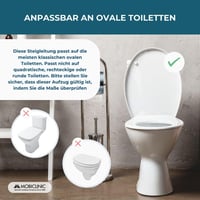 Nástavec na WC Mobiclinic Tajo s výklopnými opierkami, 19 cm, 3 výškové úrovne, sklopný, s vekom, pre seniorov a imobilných pacientov, biely 7