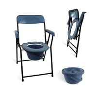 Mobiclinic Timon toaletné kreslo skladacie, výškovo nastaviteľné, ergonomické sedadlo, polstrované opierky na ruky, protišmykové nožičky, prenosná toaleta 1