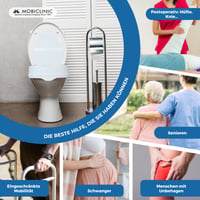 Mobiclinic Titán povišica za WC školjku s poklopcem, visina 10 cm, nosivost 160 kg, bijela, za starije osobe i osobe smanjene pokretljivosti 8