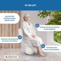 Mobiclinic Titán povišica za WC školjku s poklopcem, visina 10 cm, nosivost 160 kg, bijela, za starije osobe i osobe smanjene pokretljivosti 4