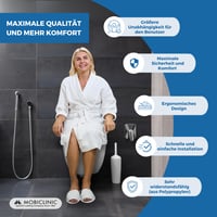 Vyvýšená toaletná doska s vekom Mobiclinic Titanium, výška 14 cm, nastaviteľná, protišmyková, pre seniorov a dospelých, biela, max. 160 kg 6