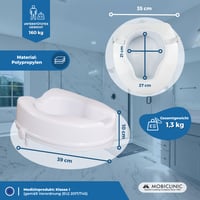 Mobiclinic Titanium povišica za WC školjku 10 cm, bijela, iznimno stabilan nastavak za WC za starije osobe 2