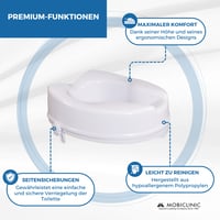 Mobiclinic Titanium povišica za WC školjku 10 cm, bijela, iznimno stabilan nastavak za WC za starije osobe 5