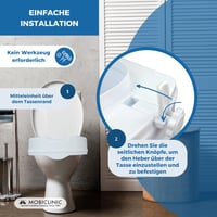 Mobiclinic Titanium povišica za WC školjku 10 cm, bijela, iznimno stabilan nastavak za WC za starije osobe 3