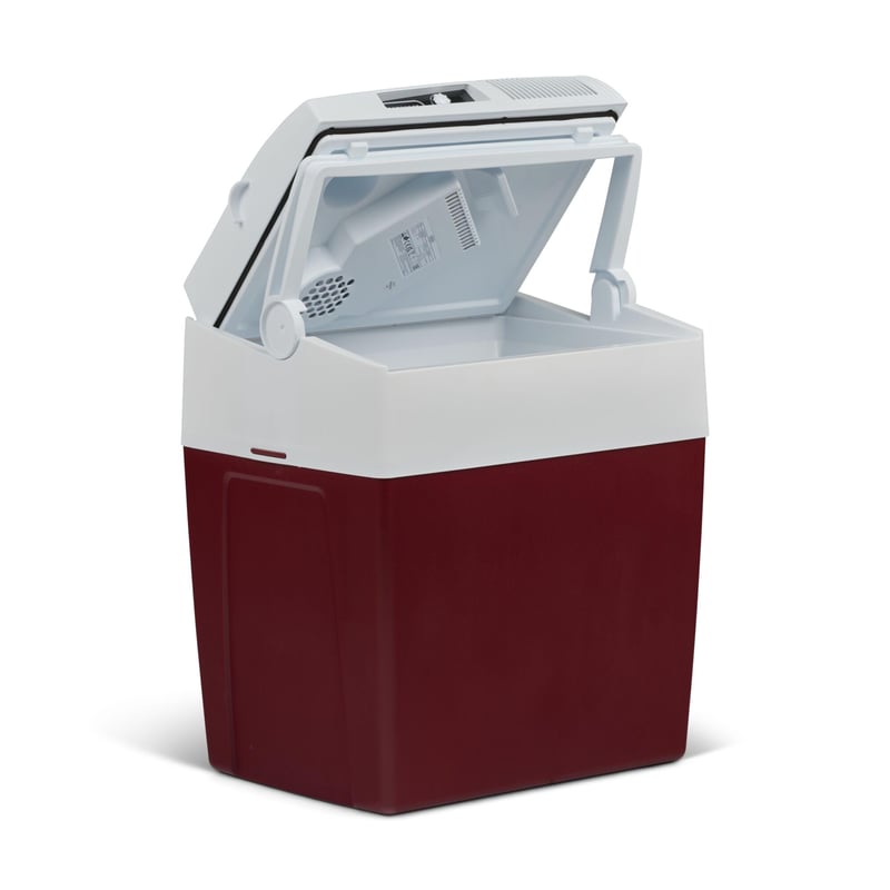 Elektrická chladiaca taška Mobicool ME27, 26 l, vínovo červená, 12 V a 230 V, do auta, na kempovanie, na loď, ľahká, prenosná, režim Eco/Max