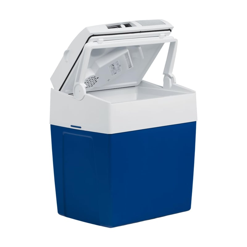 Elektrická chladiaca taška Mobicool ME27, 26 l, modrá, 12 V a 230 V, do auta, na kempovanie, na loď, ľahká, prenosná, režim Eco/Max, priehradka na kábel
