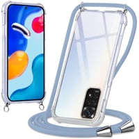 Priehľadný kryt na Xiaomi Redmi Note 11S (4G) 6,43", nárazuvzdorný bumper, puzdro na krk s popruhom 1