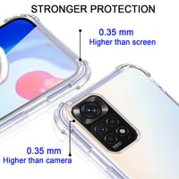 Priehľadný kryt na Xiaomi Redmi Note 11S (4G) 6,43", nárazuvzdorný bumper, puzdro na krk s popruhom 2