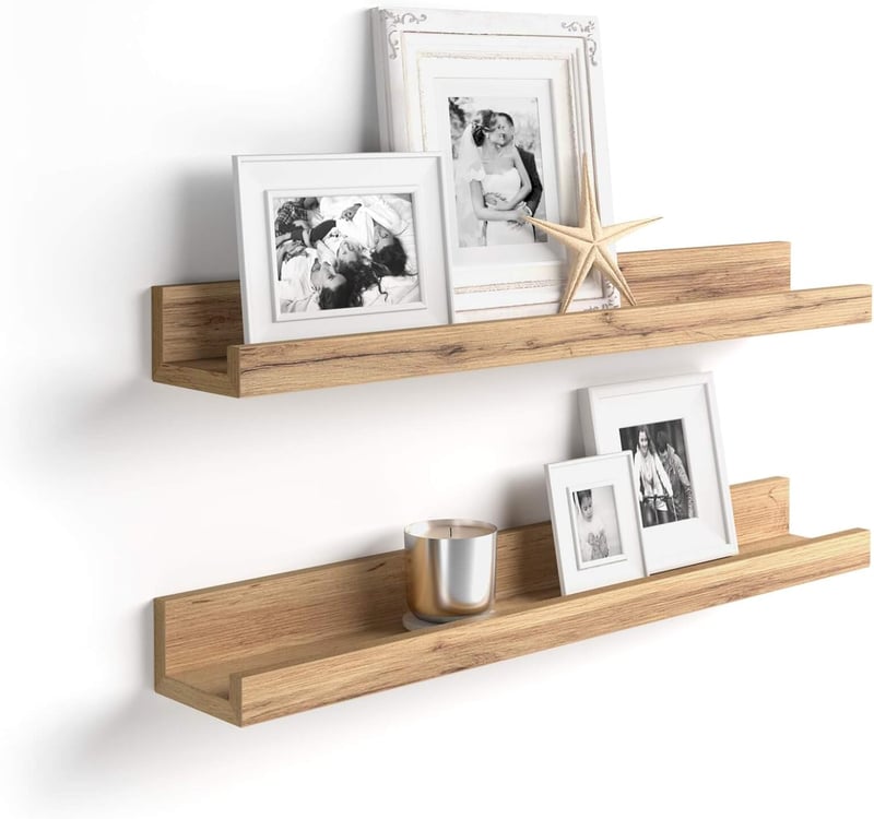 MOBILI FIVER 80 cm-es Képtartó Polc Szett 2 db Rustic Oak Olasz
