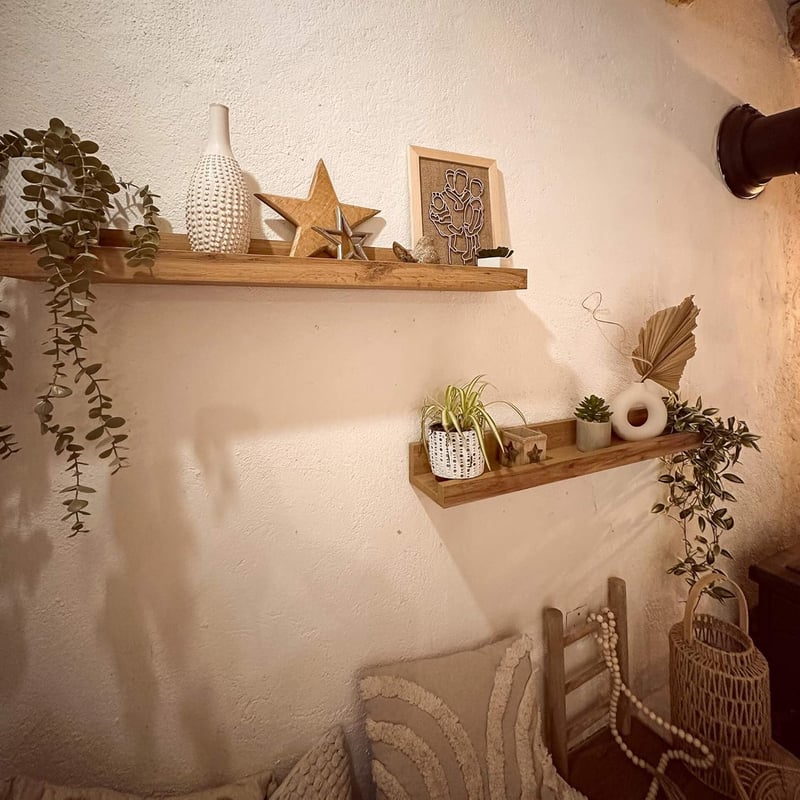 MOBILI FIVER 80 cm-es Képtartó Polc Szett 2 db Rustic Oak Olasz