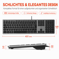 Drôtová klávesnica Mobility Lab DesignTouch pre Mac – sivá/čierna 8