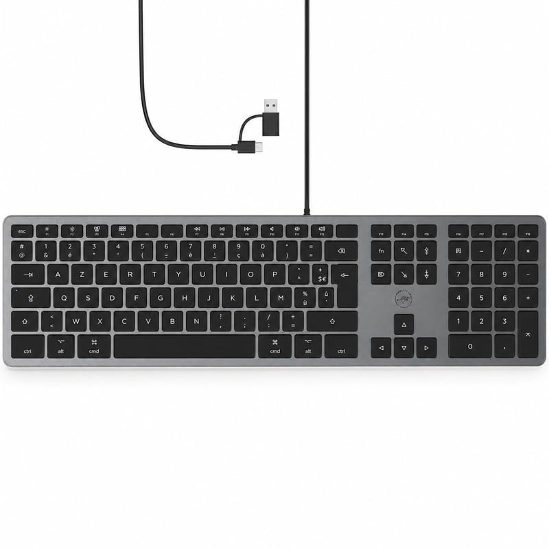 Drôtová klávesnica Mobility Lab DesignTouch pre Mac – sivá/čierna