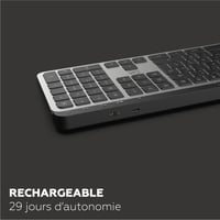 Tastatură wireless Mobility Lab KP450W – AZERTY, 2.4GHz USB + 2x Bluetooth, 25 taste rapide multimedia, încărcare USB-C, Windows 7