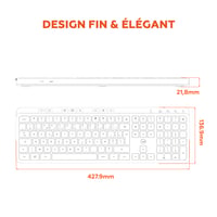 Tastatură wireless Mobility Lab KP450W – AZERTY, 2.4GHz USB + 2x Bluetooth, 25 taste rapide multimedia, încărcare USB-C, Windows 6