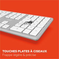 Bezdrôtová klávesnica Mobility Lab MAC Design Touch AZERTY (francúzska) pre Mac, bielo-strieborná 6