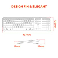 Bezdrôtová klávesnica Mobility Lab MAC Design Touch AZERTY (francúzska) pre Mac, bielo-strieborná 7