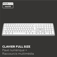Bezdrôtová klávesnica Mobility Lab MAC Design Touch AZERTY (francúzska) pre Mac, bielo-strieborná 5