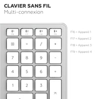 Bezdrôtová klávesnica Mobility Lab MAC Design Touch AZERTY (francúzska) pre Mac, bielo-strieborná 3