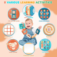 Montessori cestovná hračka do lietadla mobumeia pre bábätká, senzorická edukačná tabuľa (busy board) od 1 roka, rozvoj motorických zručností a 3