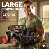 MOCBROPCS RC Off-Road Wrangler Black Warrior 1/8 Építőkészlet LED Fénnyel 2.4G Távirányítós Terepjáró 2