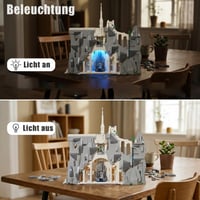 Stavebnica Mocbuiie Biele Mesto Minas Tirith s osvetlením – 2318 dielikov, model hradu zo Pána prsteňov pre dospelých, stredoveká modulárna budova 5