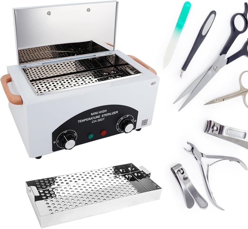 Mocoli 300W Száraz Hősterilizáló 200°C Köröm és Fodrász Eszköz Sterilizáló Időzítővel