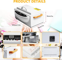 Sterilizator cu aer cald Mocoli, 500 W, 2 l, 250°C, pentru instrumente de coafură și manichiură, cu cronometru și indicator luminos 7