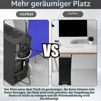 Mocoli Nerezový držiak na PC pod stôl, čierny, montáž na stenu, pre výšku 15-25 cm, šírka 47 cm, nosnosť do 30 kg 7