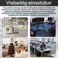 Mocoli Nerezový držiak na PC pod stôl, čierny, montáž na stenu, pre výšku 15-25 cm, šírka 47 cm, nosnosť do 30 kg 8