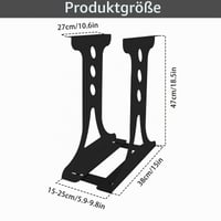 Mocoli Nerezový držiak na PC pod stôl, čierny, montáž na stenu, pre výšku 15-25 cm, šírka 47 cm, nosnosť do 30 kg 2