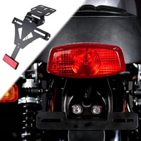 Mocoli Univerzális motor rendszámtartó hátsó lámpával és piros fényvisszaverővel fekete vázhoz, legtöbb motor modellhez 4