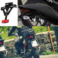 Mocoli Univerzális motor rendszámtartó hátsó lámpával és piros fényvisszaverővel fekete vázhoz, legtöbb motor modellhez 6