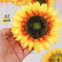 Mocoosy 16 db Nagyméretű Napraforgó Selyem Virágfej, 5,5 Inch Mesterséges Dekoráció 2
