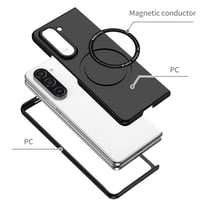 Magnetický kryt MODFYN kompatibilný s MagSafe pre Samsung Galaxy Z Fold5, čierny, tenký hybridný nárazuvzdorný ochranný kryt z PC 4