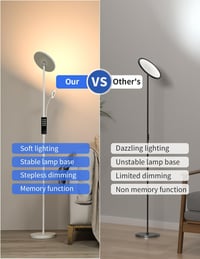 Modlicht 35W LED Állólámpa Szürke - 4200LM Dimmelhető Olvasólámpa Távirányítóval, 3000-6000K Színhőmérséklet, Érintésvezérlés, Nappali és Há 4