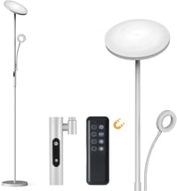 Modlicht 35W LED Állólámpa Szürke - 4200LM Dimmelhető Olvasólámpa Távirányítóval, 3000-6000K Színhőmérséklet, Érintésvezérlés, Nappali és Há 1